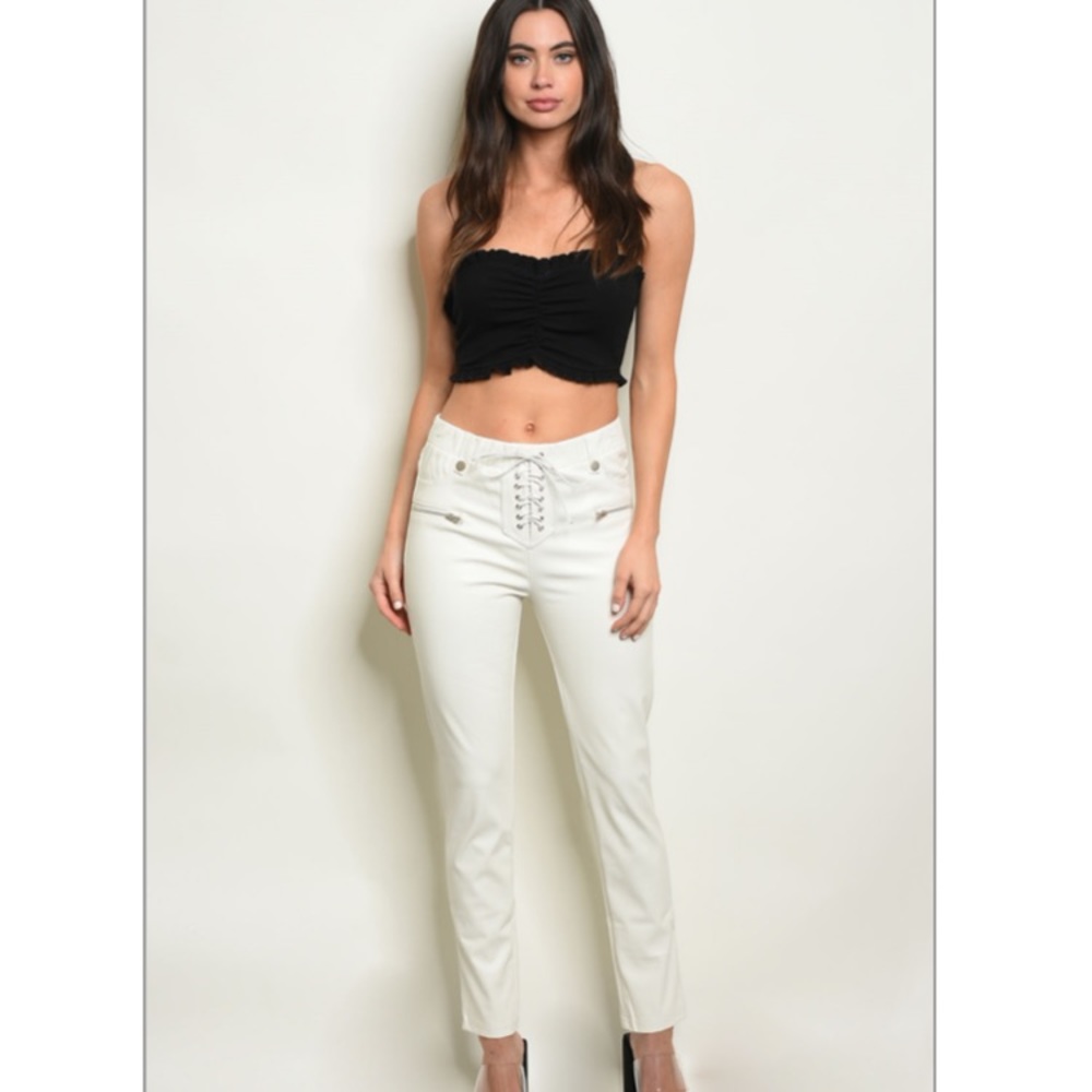 White Pleather Pants